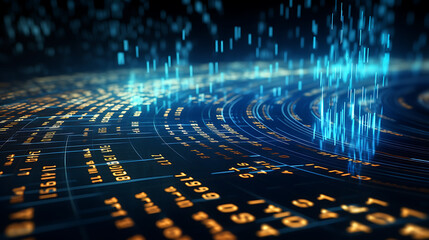 futuristic digital binary code matrix