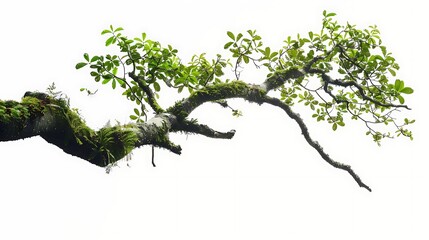 Wall Mural - A Lush Tree Branch Isolated on a White Background