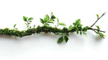 Wall Mural - Green Branch Isolated on White Background