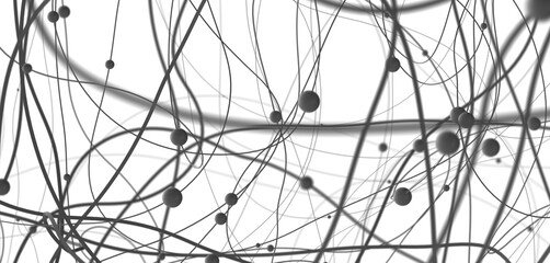Leinwandbilder - Falling cyber particles. Big data stream. 3d