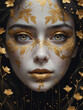 © SabithaRani - A woman with gold paint on her face