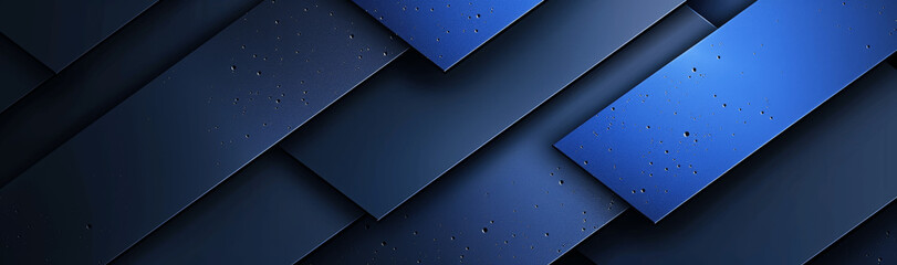 Wall Mural - Abstract Blue Black Background Dark Geometric 3D Diagonal Lines Gradient Metallic Minimalistic Design Banner