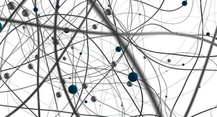 Leinwandbilder - Abstract digital background of points and lines. Glowing plexus. Big data. Network or connection.