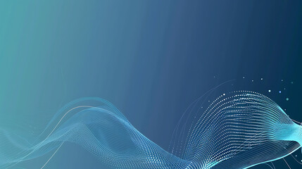 Wall Mural - Abstract Digital Wave Pattern in Blue Gradient