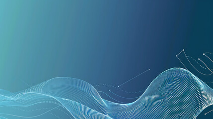 Wall Mural - Abstract Digital Wave Pattern in Blue Gradient