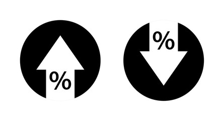 Wall Mural - Arrow up and arrow down with percentage icon