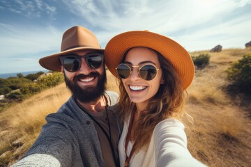 selfie travel or holidays concept