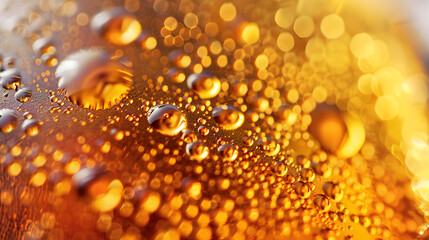 Canvas Print - an extreme closeup of a glass of beer