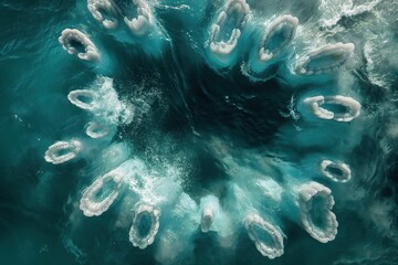 Poster - a sea monster in the ocean