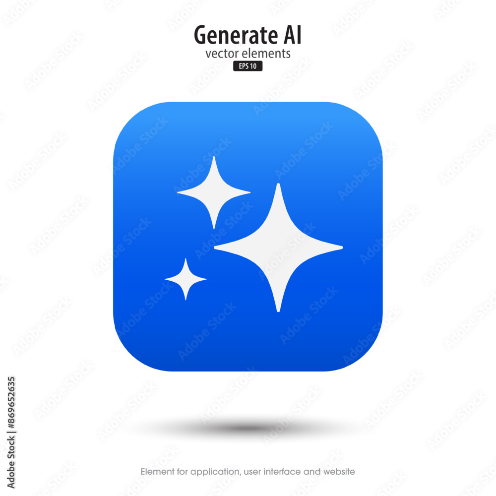 Generate AI. 3d button minimal modern. AI enters by command prompt to ...
