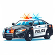 © Md Hasan - Black police car modern vector illustration isolated on a white background