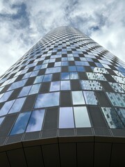 Poster - Looking up at modern skyscrapers in Manchester city centre. Incredible modern architecture. 