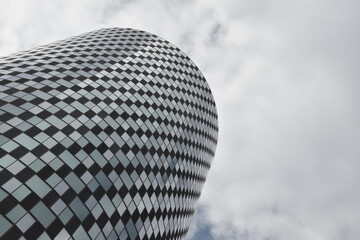 Canvas Print - Looking up at modern skyscrapers in Manchester city centre. Incredible modern architecture. 