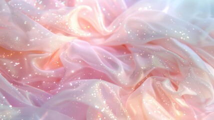 Aufkleber - A pink fabric with glittery stars on it. The fabric is soft and delicate, giving off a dreamy and ethereal vibe. The glitter adds a touch of magic and whimsy to the scene