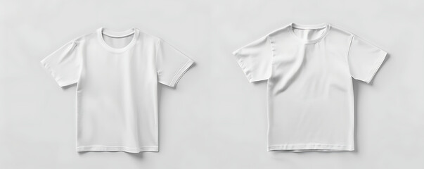 Empty Back and front white blank t-shirt background mockup.