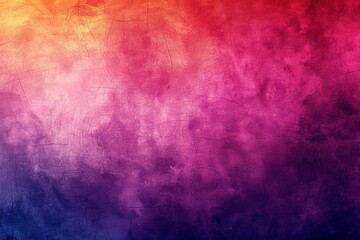 Wall Mural - Vivid Spectrum: A vibrant gradient of purple, pink, red, yellow, and orange forms a textured background with subtle noise, perfect for a dynamic web banner design with geometric elements.