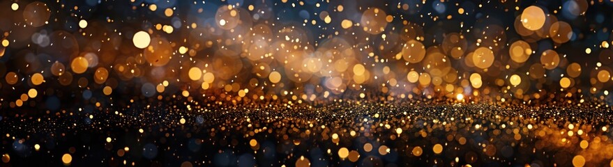 Abstract Glittering Background with Golden Lights