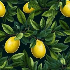 Wall Mural - Lemon patterns wallpaper