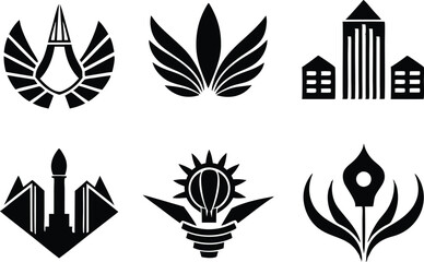 set off minimal  corporate logo illustration black and white