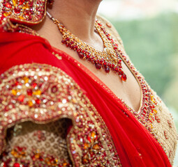 Hindu or Sikh woman with traditional marriage necklace