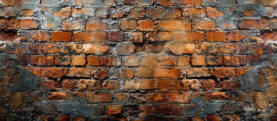 Poster - Free brick wall texture background with copy space image for product or advertising designs.