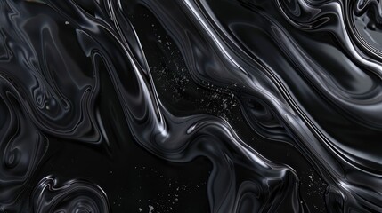 Wall Mural - Abstract Swirling Liquid Texture in Black and White