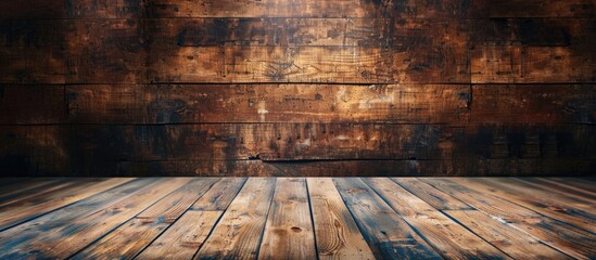 Wall Mural - Background featuring a wood surface with ample copy space image for text or graphics.