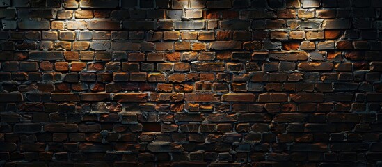 Leinwandbilder - Indoor brick wall lit up, ideal for a copy space image.