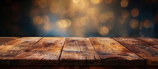 Aufkleber - Background of a wooden table with copy space image.