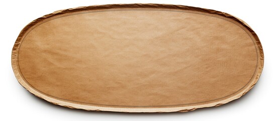 Leinwandbilder - An oval brown kraft paper label on a white background with a clipping path, shot from above to create a space for adding text. The image features copy space.