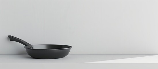 Aufkleber - A lone pan resting on a table against a white backdrop with a clear space for an image.