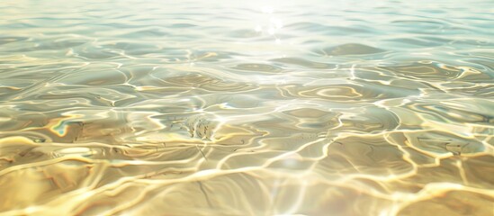 Aufkleber - Blurred background of clear water reflecting natural beige tones with room for copy space image.
