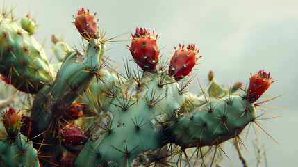 Wall Mural - Highly suggested prickly pear plant for body nourishment