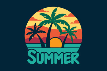 summer t-shirt design vector illustration