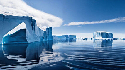 South and North pole iceberg, 16:9 with copyspace, 300 dpi