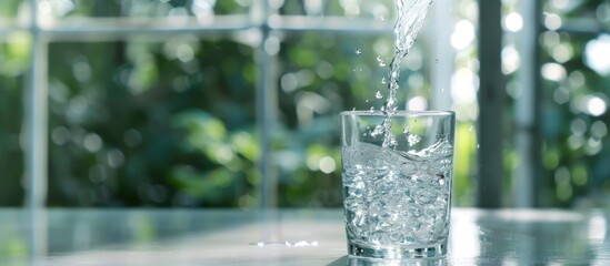 Wall Mural - Pouring Water into a Glass