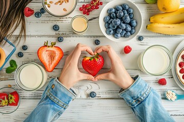 Wall Mural - fruit healthy ripe food fresh red background summer sweet tasty berries vitamin organic juicy wooden dessert strawberry diet delicious