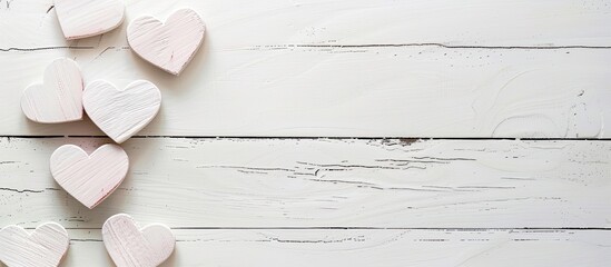 Canvas Print - White paper with hearts providing copy space image.