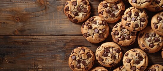 Poster - Tray of delicious chocolate chip cookies with a blank space for adding an image.