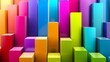 © GenBy - Colorful 3D bar chart illustration showcasing bright, vibrant columns in various heights, symbolizing data, analysis, and information visualization.