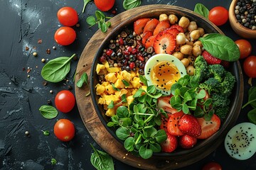 Wall Mural - food vegetarian healthy organic vegetable salad fresh dieting green meal lunch tomato vegan eating background
