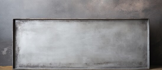 Aufkleber - Concrete background beneath a vintage metal tray with ample copy space for image enhancements.