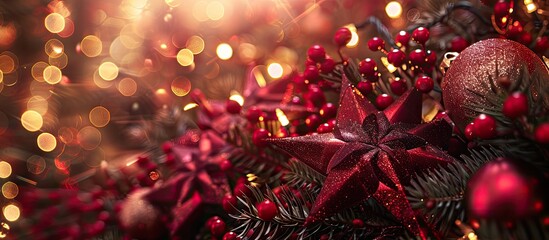 Aufkleber - A Christmas-themed backdrop with a focused image and ample copy space image available for text or design.