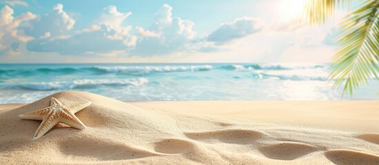 Aufkleber - Enjoying a tropical holiday with the sun, sea, and sandy beach of Asia - perfect for a greeting card or travel brochure with copy space image.
