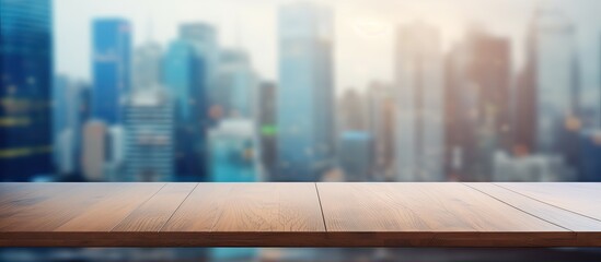 Aufkleber - Blurry office background with a tabletop featuring a copy space image.