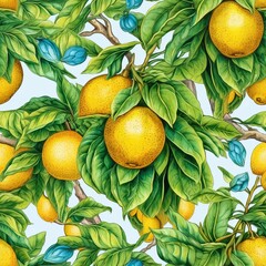 Lemon patterns wallpaper 