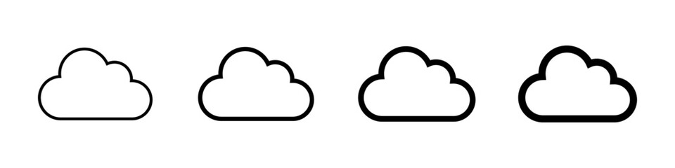 Wall Mural - cloud icon set