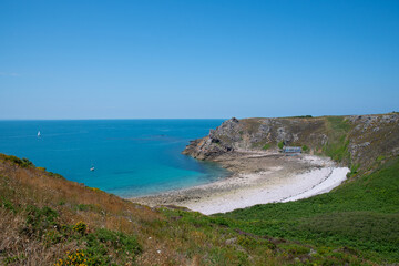 Sticker - Magnifique paysage sur le sentier côtier GR34 du cap d'Erquy en Bretagne - France