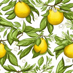 Wall Mural - Lemon patterns wallpaper 