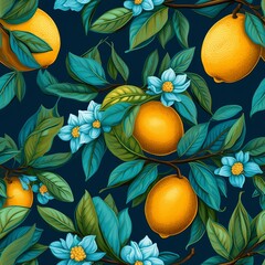 Wall Mural - Lemon patterns wallpaper 